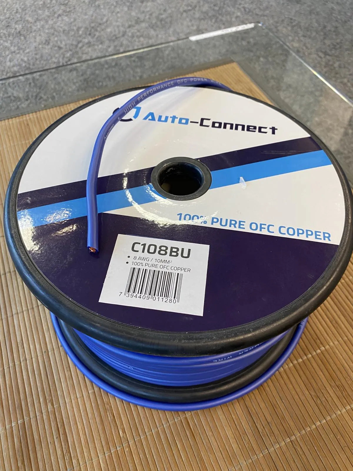 Auto Connect 8 AWG / 10mm2 C108BU (100% OFC), maitnimo kabelis
