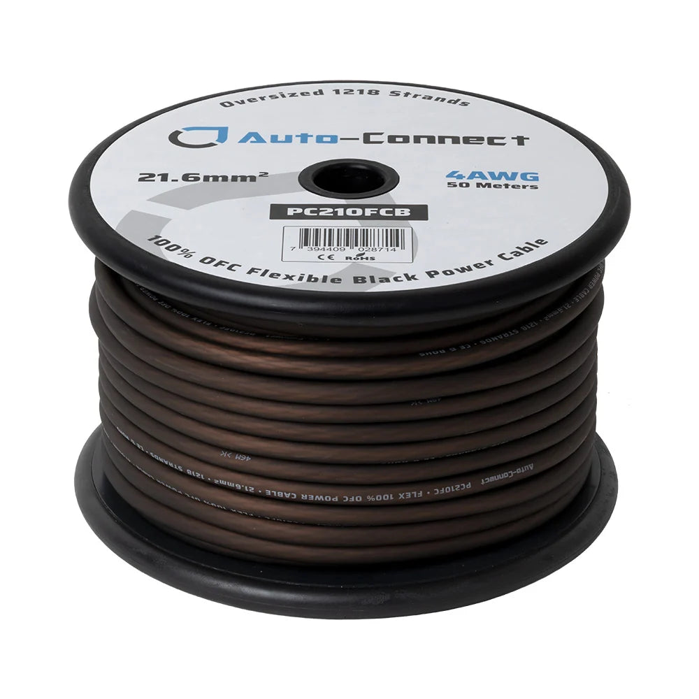 Auto Connect PC21OFCB, 21.6mm² / 4 AWG maitinimo kabelis iš 100% OFC