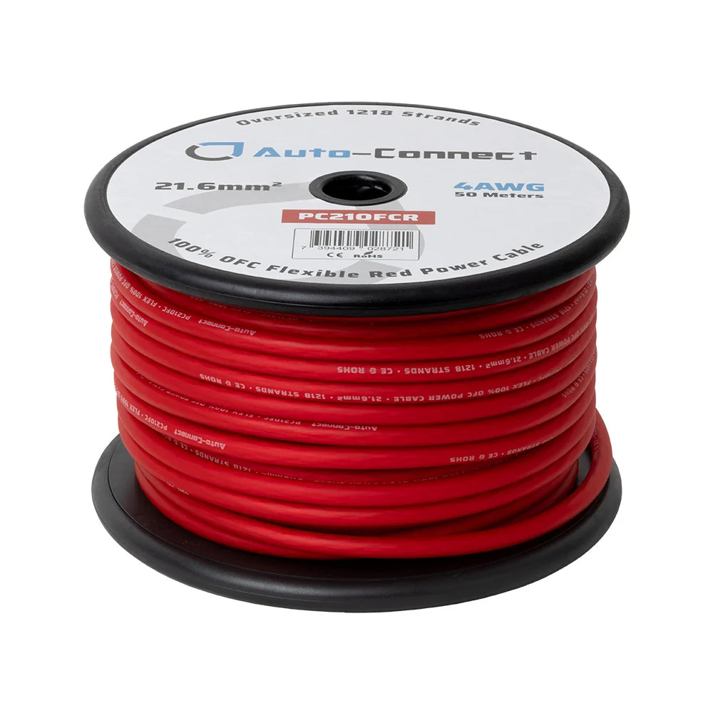 Auto Connect PC21OFCR, 21.6mm² / 4 AWG maitinimo kabelis iš 100% OFC