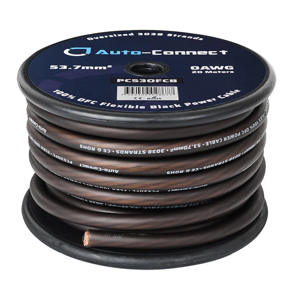 Auto Connect PC53OFCB, 53.7mm² / 0 AWG maitinimo kabelis iš 100% OFC