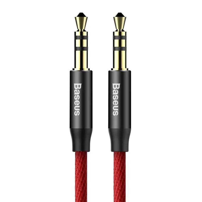 Aux įėjimo laidas Baseus AUX Yiven Cable Black/Red 1m, 3.5mm kištukai