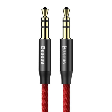 Aux įėjimo laidas Baseus AUX Yiven Cable Black/Red 1m, 3.5mm kištukai