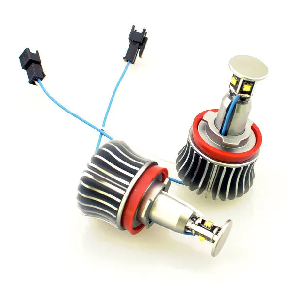 BMW LED Marker H8 20W x2 Cree LED - du LED žibintai su laidais ir jungtimis