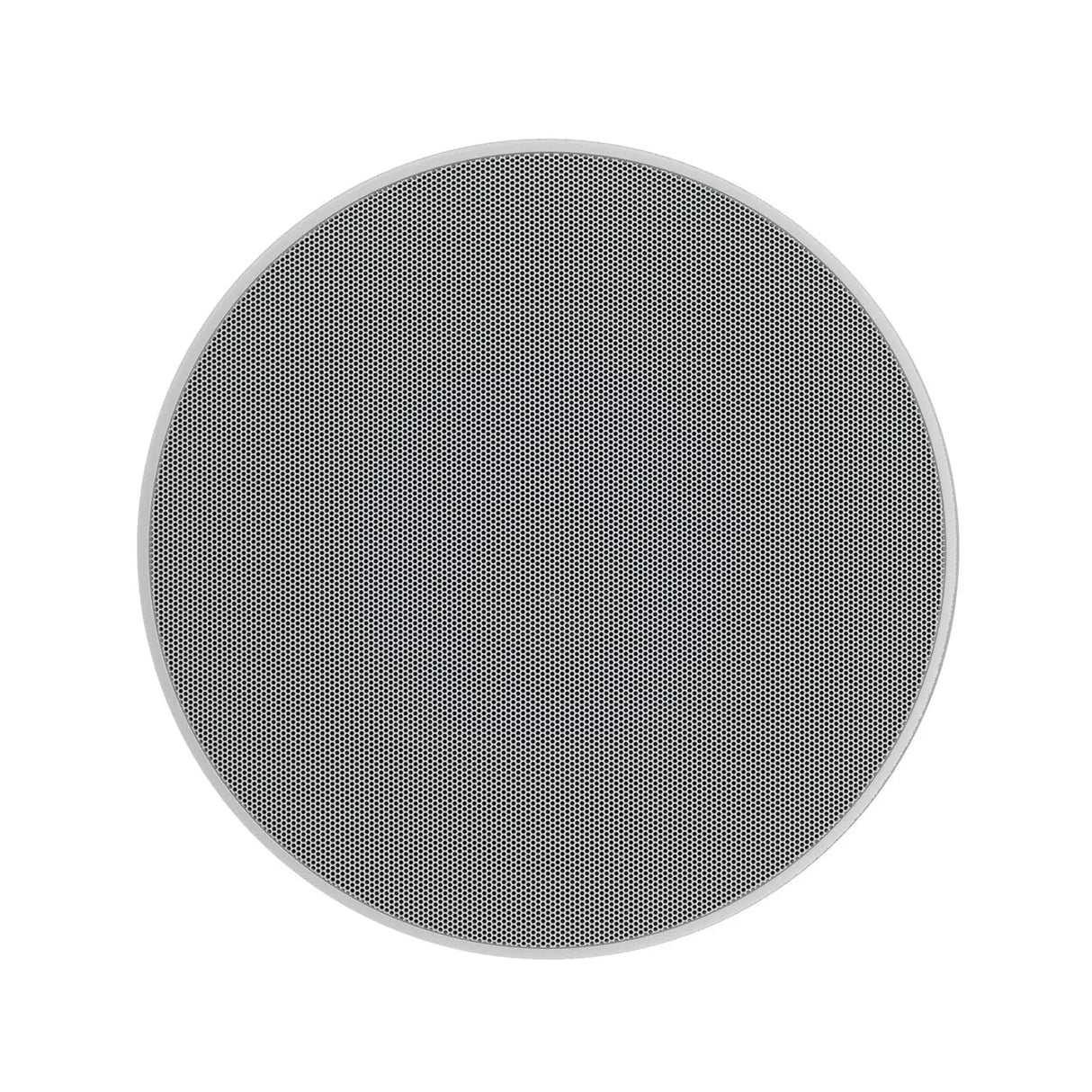 BOWERS & WILKINS CCM683, į lubas montuojama garso kolonėlė - apvalus grotelių paviršius iš arti