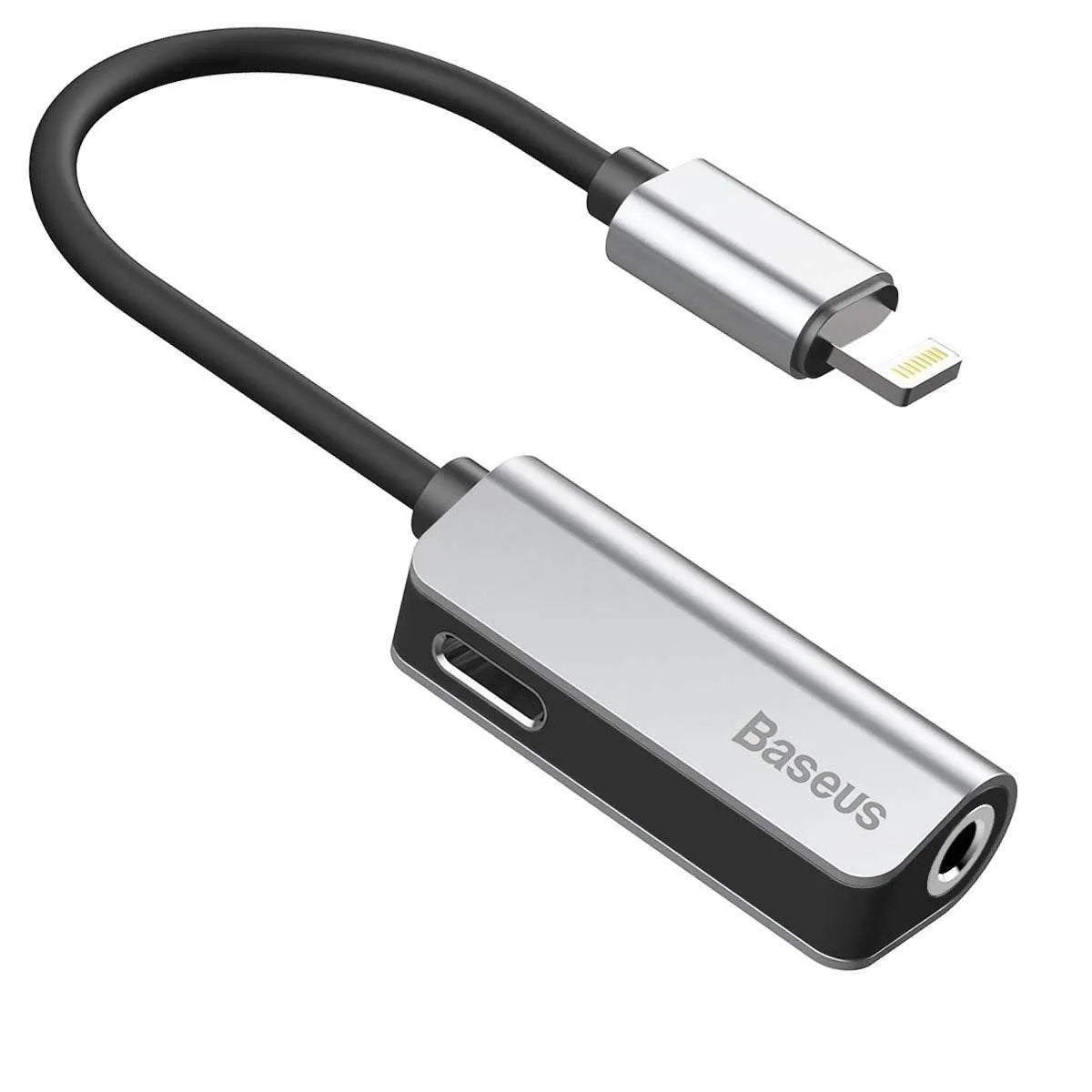 Baseus L32, audio adapteris (įvairių spalvų) - Adapterio šoninis vaizdas su jungtimis