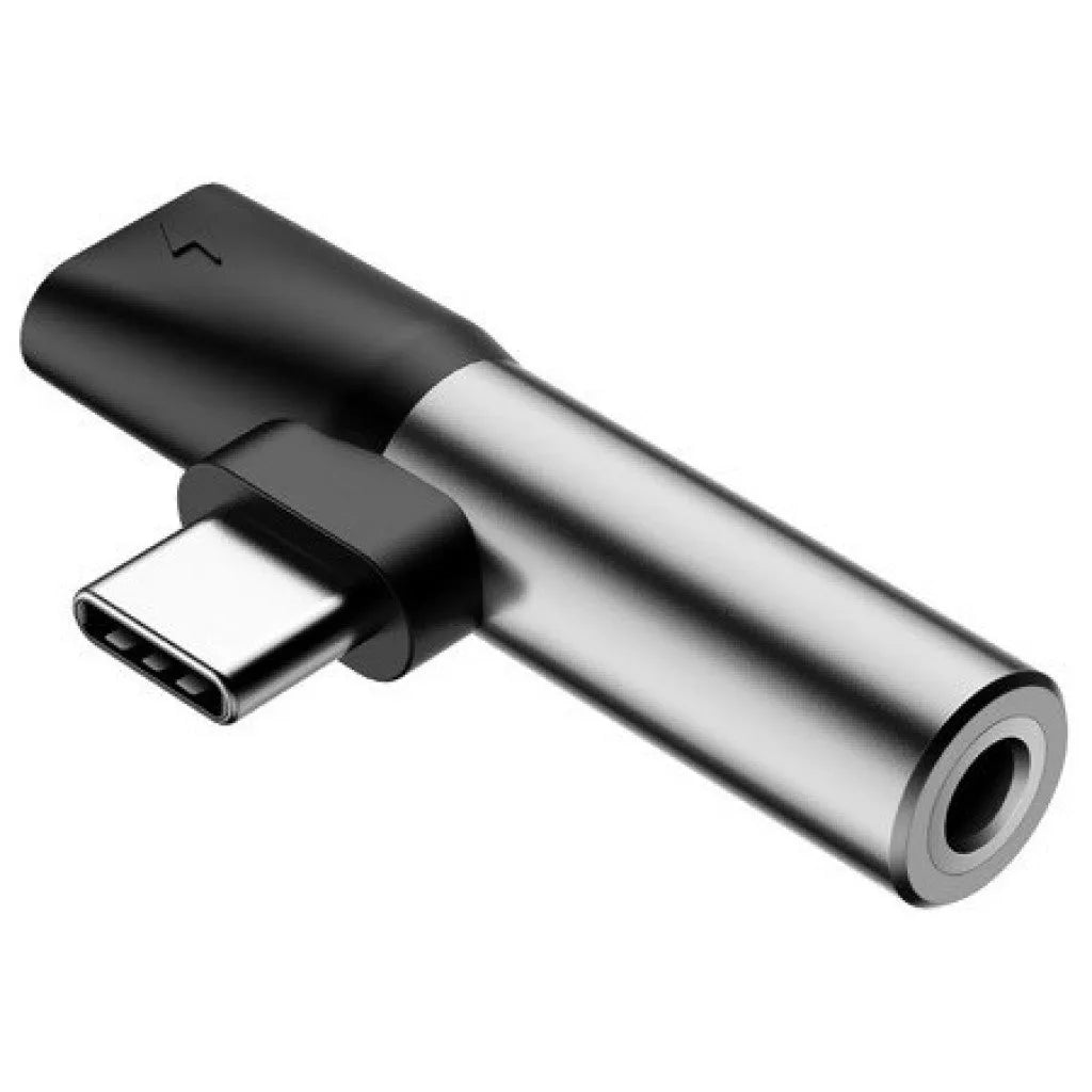 Baseus L41, USB-C į 3.5mm lizdo ir USB-C audio adapteris - Šoninis vaizdas su USB-C jungtimi