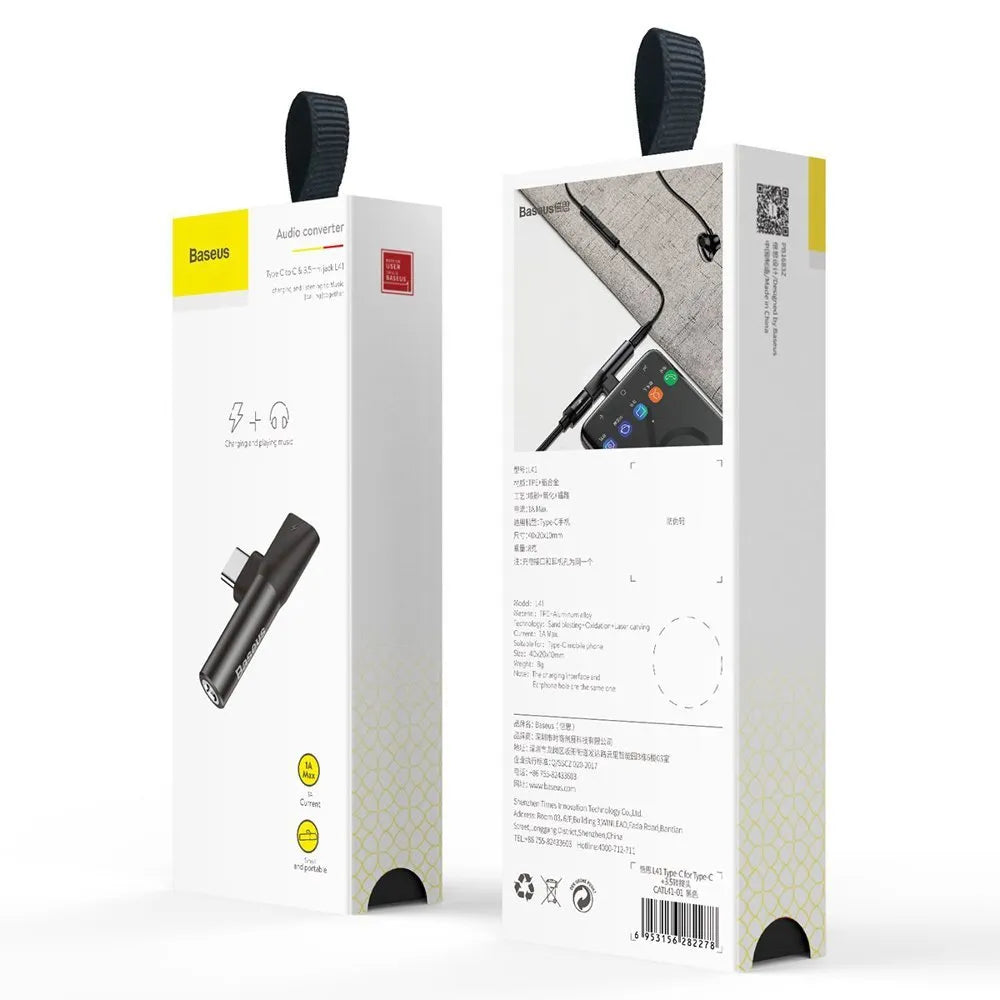 Baseus L41, USB-C į 3.5mm lizdo ir USB-C audio adapteris