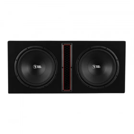 Bass Habit Play 212 2x12tum, 600W automobiliniai žemų dažnių garsiakalbiai korpuse