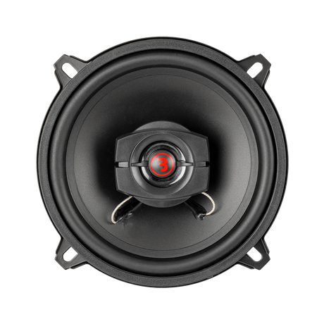 Bass Habit Rebel R130, 13 cm koaksialiniai automobiliniai garsiakalbiai - Juodas garsiakalbis su raudonu logotipu