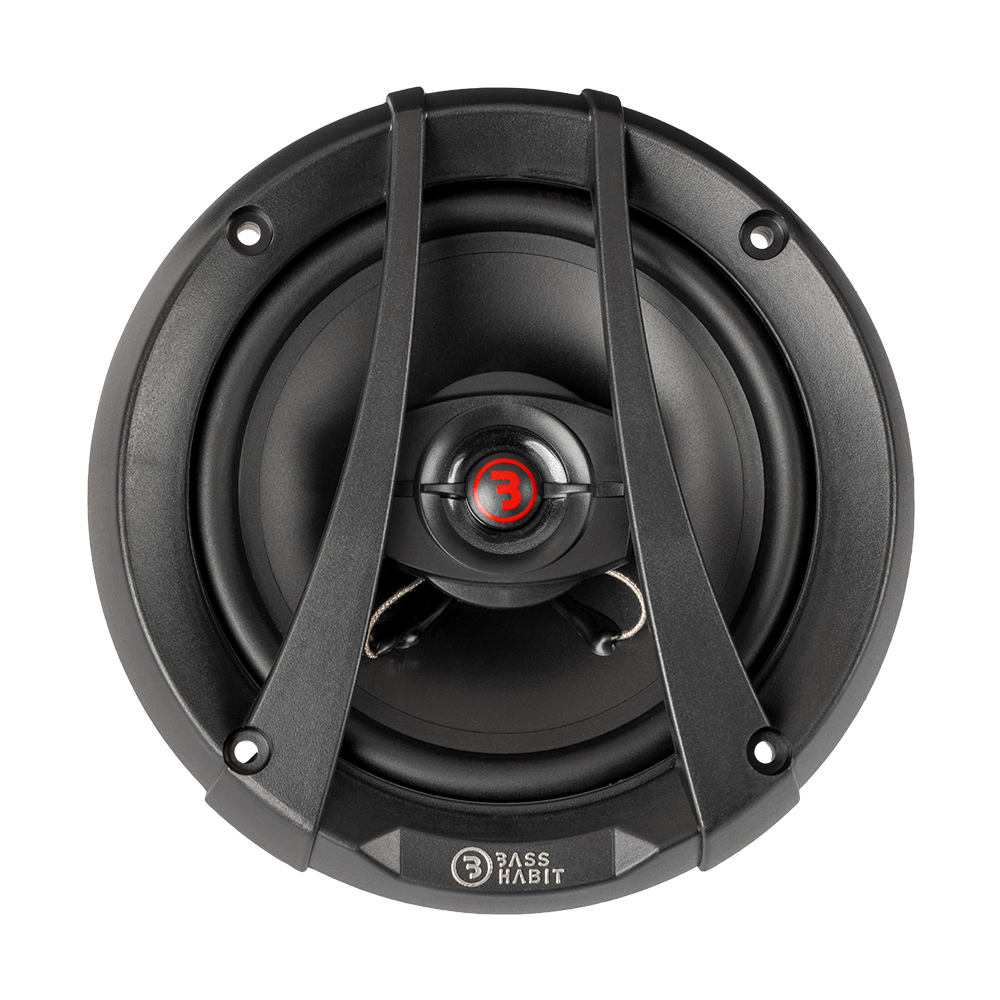 Bass Habit Rebel R130, 13 cm koaksialiniai automobiliniai garsiakalbiai - Juodas garsiakalbis su raudonu logotipu (2 vaizdas)