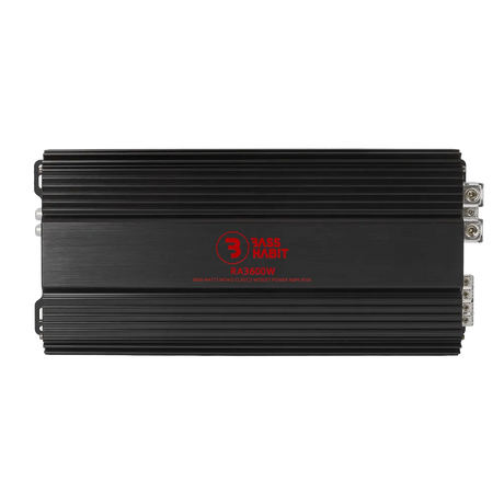 Bass Habit Rebel RA3600W, mono automobilinis garso stiprintuvas