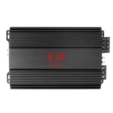 Bass Habit Rebel RA800W, 4-rių kanalų automobilinis garso stiprintuvas 4x100W