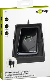 Belaidis greito įkrovimo kilimėlis Goobay 15W, skirtas naudoti transporto priemonėse