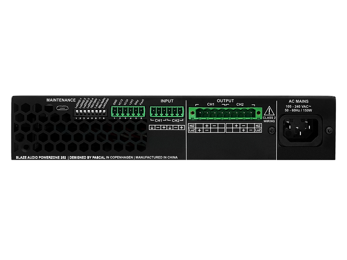 Blaze PowerZone 252, 2 kanalų stiprintuvas 250 W