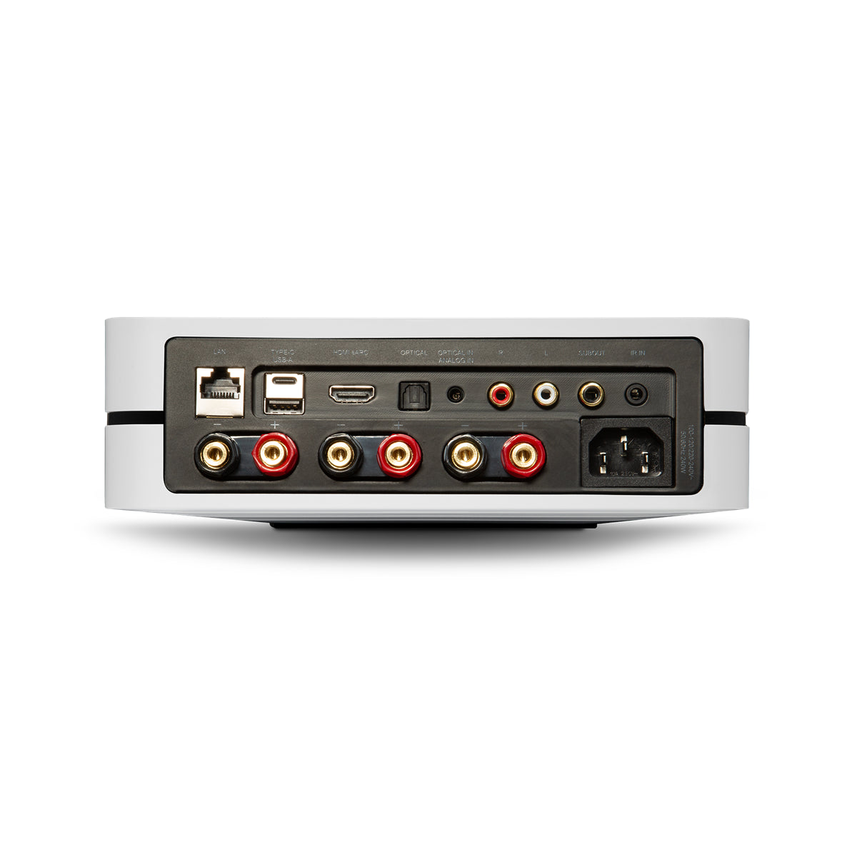 Bluesound POWERNODE, Multiroom tinklo stiprintuvas su BluOS, Dirac Live, HDMI ARC - galinė panelė su jungtimis ir garsiakalbių išėjimais