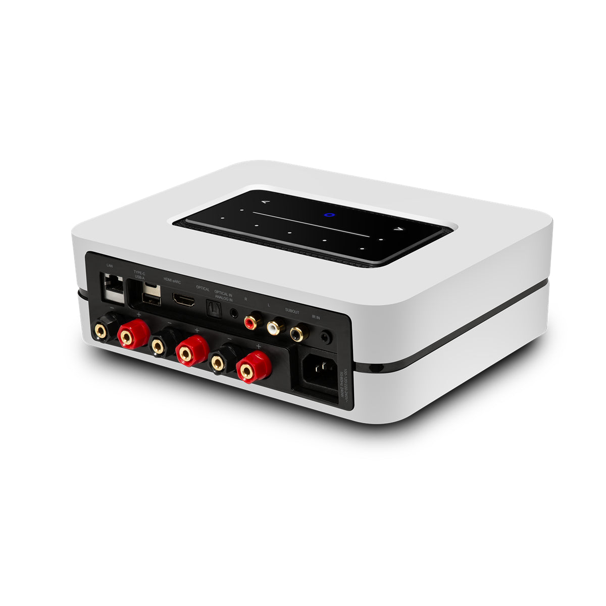 Bluesound POWERNODE, Multiroom tinklo stiprintuvas su BluOS, Dirac Live, HDMI ARC - Galinė panelė su jungtimis ir garsiakalbių terminalais