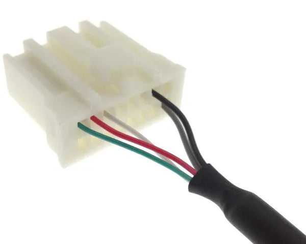 Bluetooth AUX -Mazda adapteris - baltas jungties su laidais vaizdas