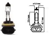 Bosma lemputė 12,8V, 27W, Black top