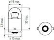 Bosma lemputė BA15s, 10W, R10W
