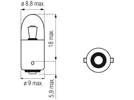 Bosma lemputė BA9s, 4W, T4W