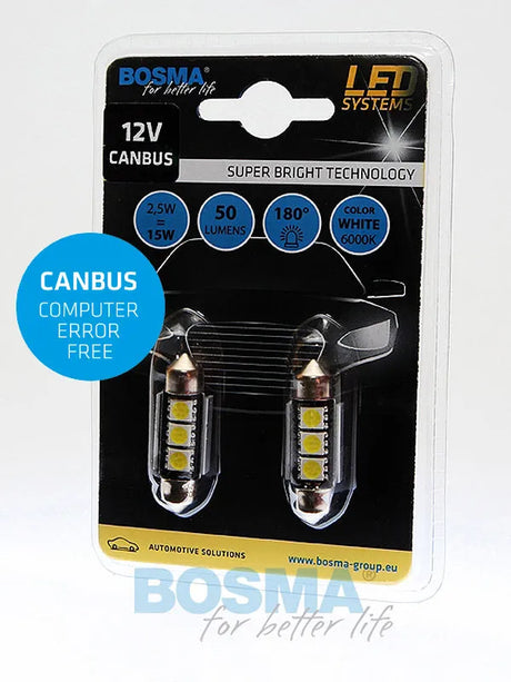 Bosma, lemputė CANBUS, SV8.5, 3xSMD5050, 36mm