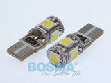 Bosma, lemputė CANBUS T10, W5W 5xSMD5050 - LED lemputės su SMD diodais iš arti