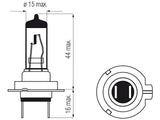 Bosma lemputė H7, 12V, 55W, HDLL long life - Matmenys ir jungties vaizdas