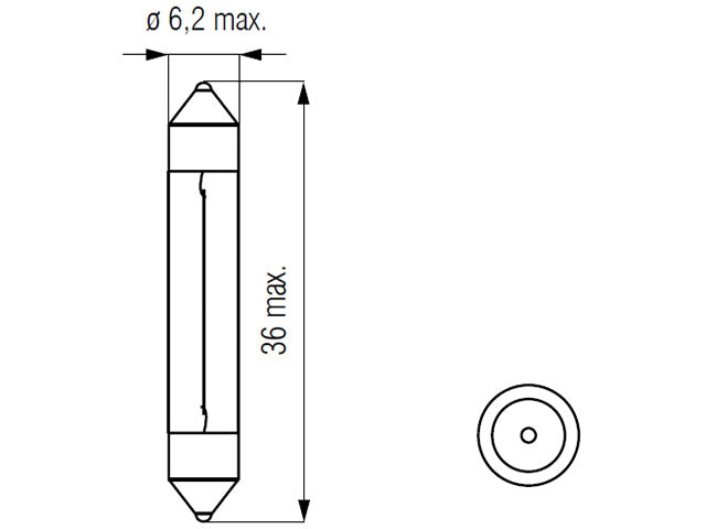 Bosma lemputė SV6, 5W, 6X36