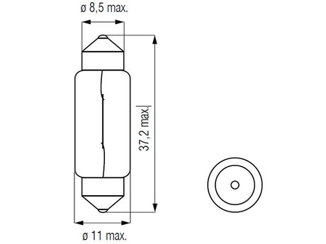 Bosma lemputė SV8.5, 10W, 10X36