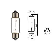 Bosma lemputė SV8.5, 10W, 10X36 Įtampa: 6 V