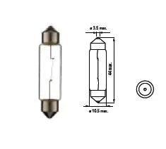 Bosma lemputė SV8.5, 5W, 11X44 Įtampa: 6 V