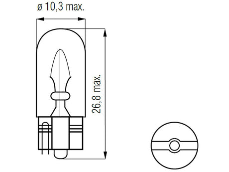Bosma lemputė T10, 5W, W5W