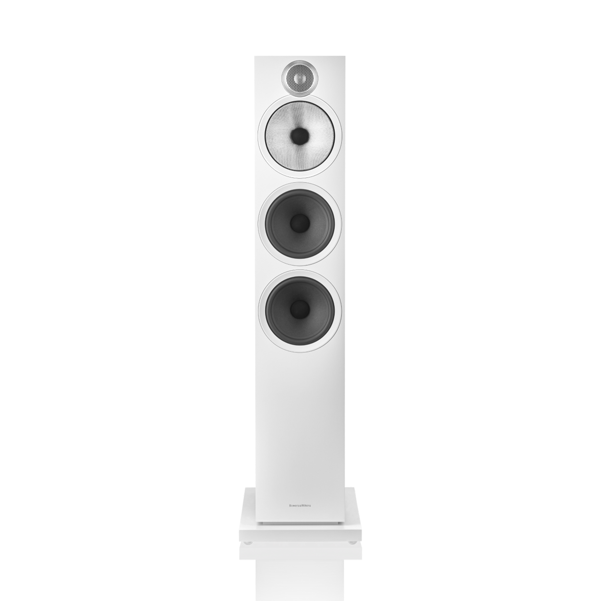 Bowers & Wilkins 603 S3, grindinė garso kolonėlė - balta kolonėlė su trimis garsiakalbiais