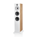 Bowers & Wilkins 603 S3, grindinė garso kolonėlė - Šoninis vaizdas su medžio tekstūra
