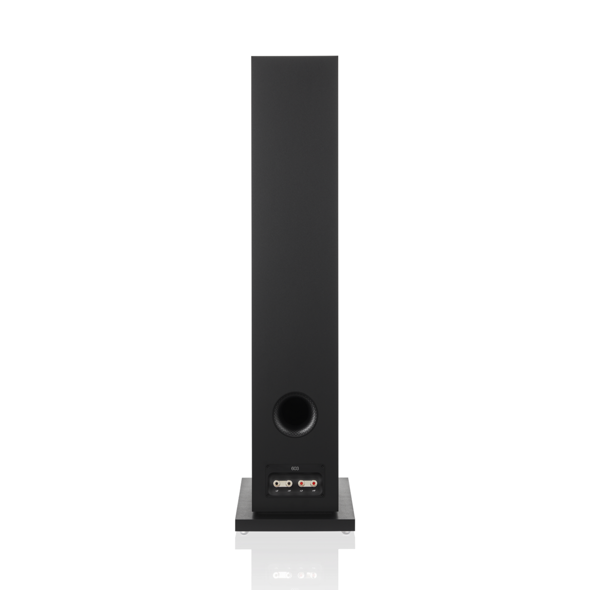 Bowers & Wilkins 603 S3, grindinė garso kolonėlė - Galinė panelė su jungtimis ir anga