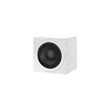 Bowers & Wilkins ASW610XP, žemų dažnių garso kolonėlė (įvairių spalvų) - Šoninis kampas su garsiakalbiu ir logotipu