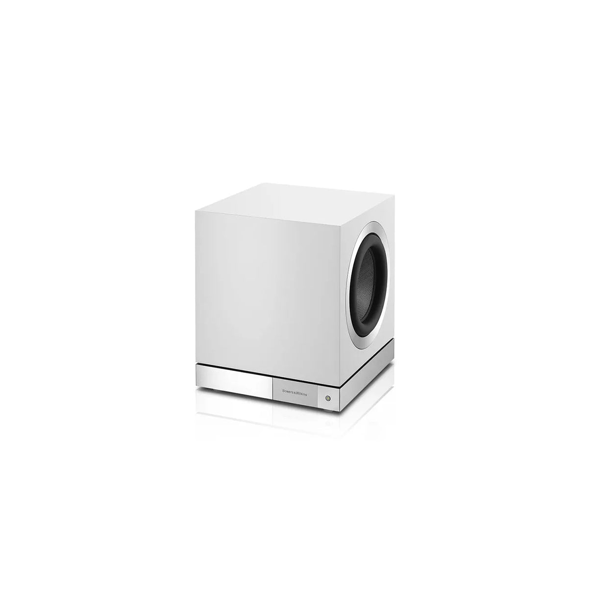 Bowers & Wilkins DB3D, žemų dažnių garso kolonėlė (įvairių spalvų) - Šoninis vaizdas su garsiakalbiu ir logotipu