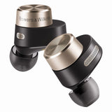 Bowers & Wilkins PI7, In-Ear belaidės ausinės - Auksiniai dangteliai su logotipu ir grotelės