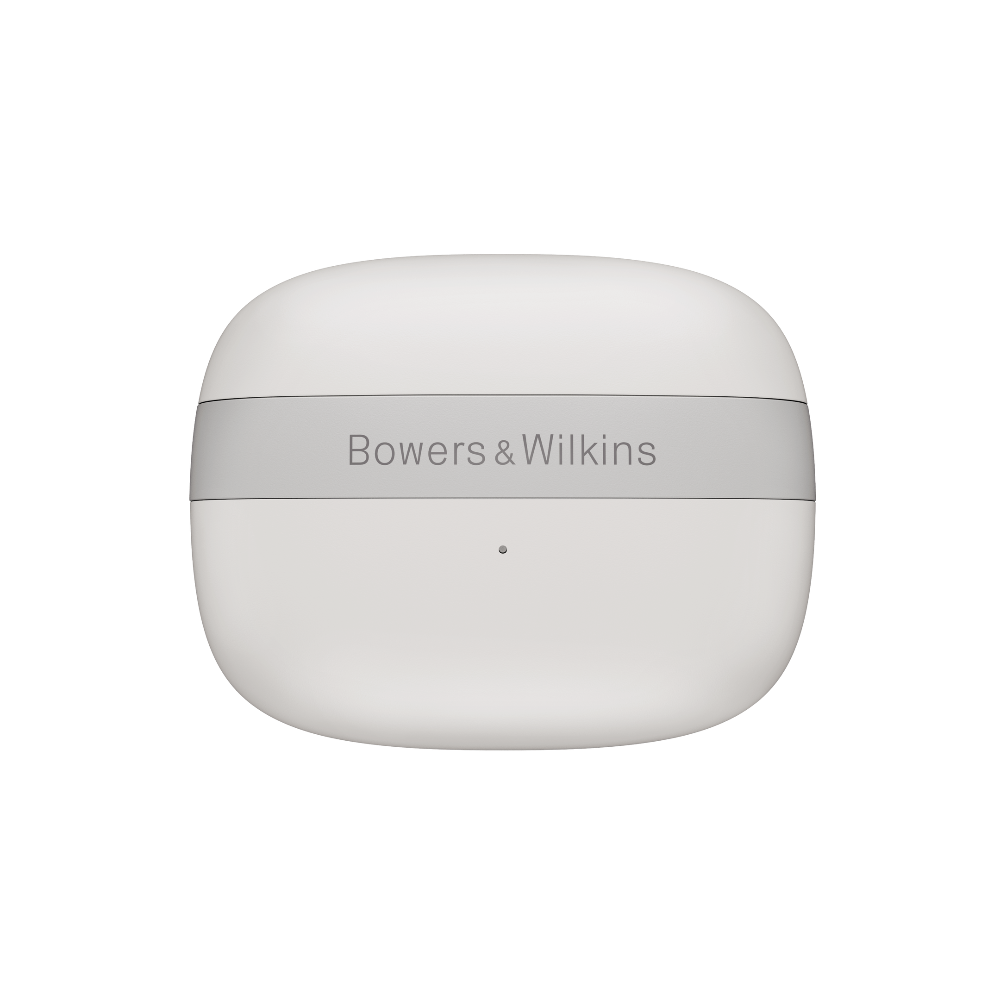 Bowers & Wilkins Pi6, True Wireless ANC belaidės ausinės - baltas dėklas su pilku juostelės logotipu