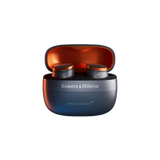 Bowers & Wilkins Pi8 McLaren Edition, In-Ear belaidės ausinės su triukšmo slopinimu - Atidarytas dėklas su oranžiniu vidumi