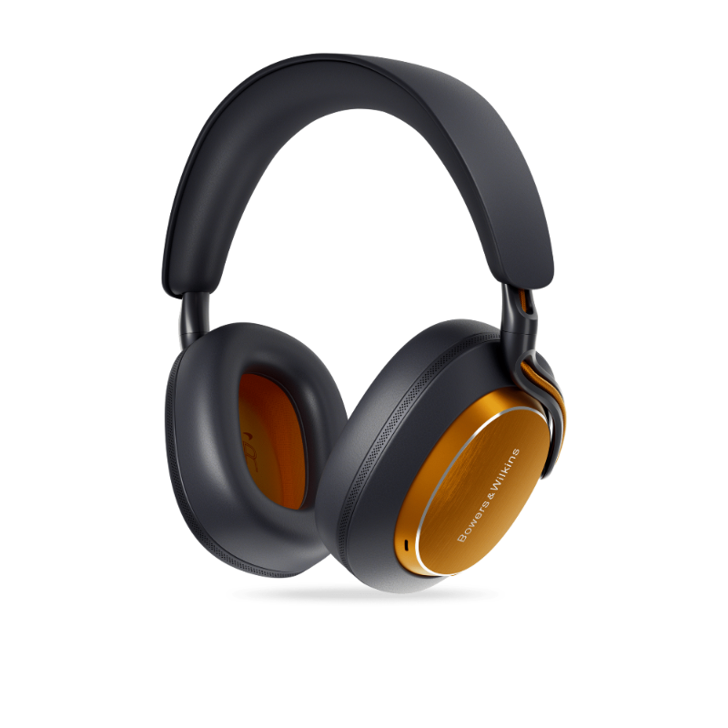 Bowers & Wilkins Px8 S2 McLaren Edition, Over-Ear belaidės ausinės su triukšmo slopinimu - Auksinė ausinių dalis su logotipu