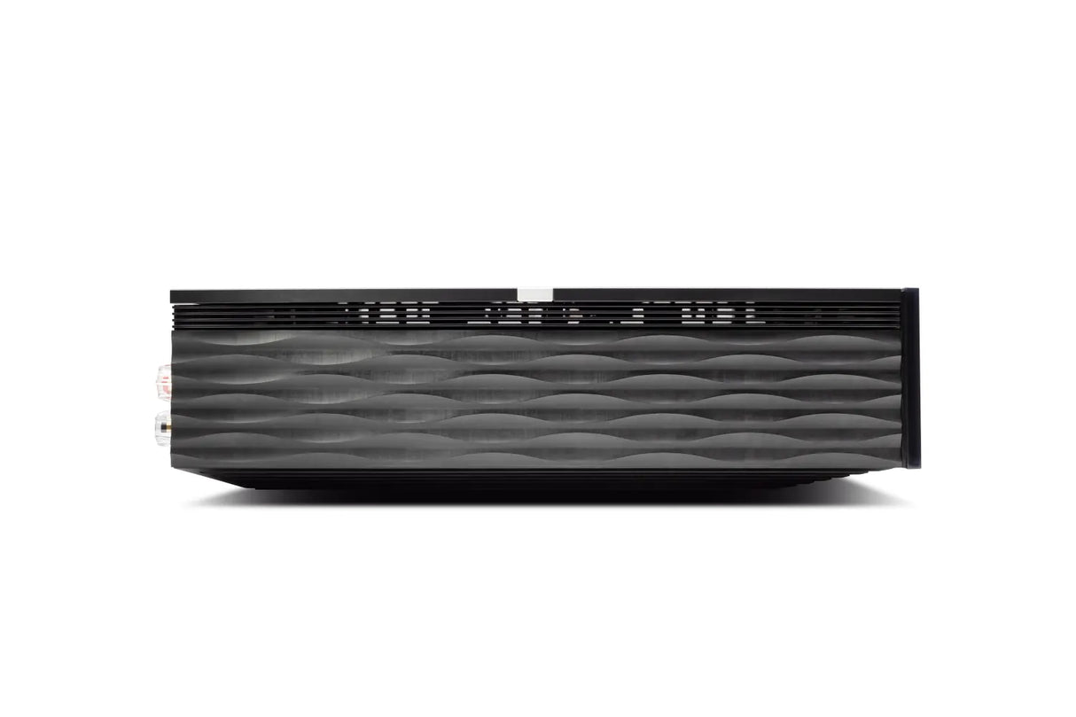Cambridge Audio Evo 75, išmanus stereo stiprintuvas su HDMI ARC 2x75W - Šoninis vaizdas su bangomis imituojančiu dizainu