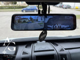CarPlay ir Android Auto veidrodis sumontuotas kemperyje VAIZDAS IŠ PRIEKIO IR GALO