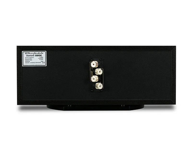 Centrinė garso kolonėlė Wharfedale Diamond 220C, 2-jų juostų - Galinė panelė su jungtimis ir etikete