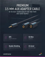 Clicktronic (0.10 m) 3.5 mm AUX į RCA adapterio laidas (stereo)