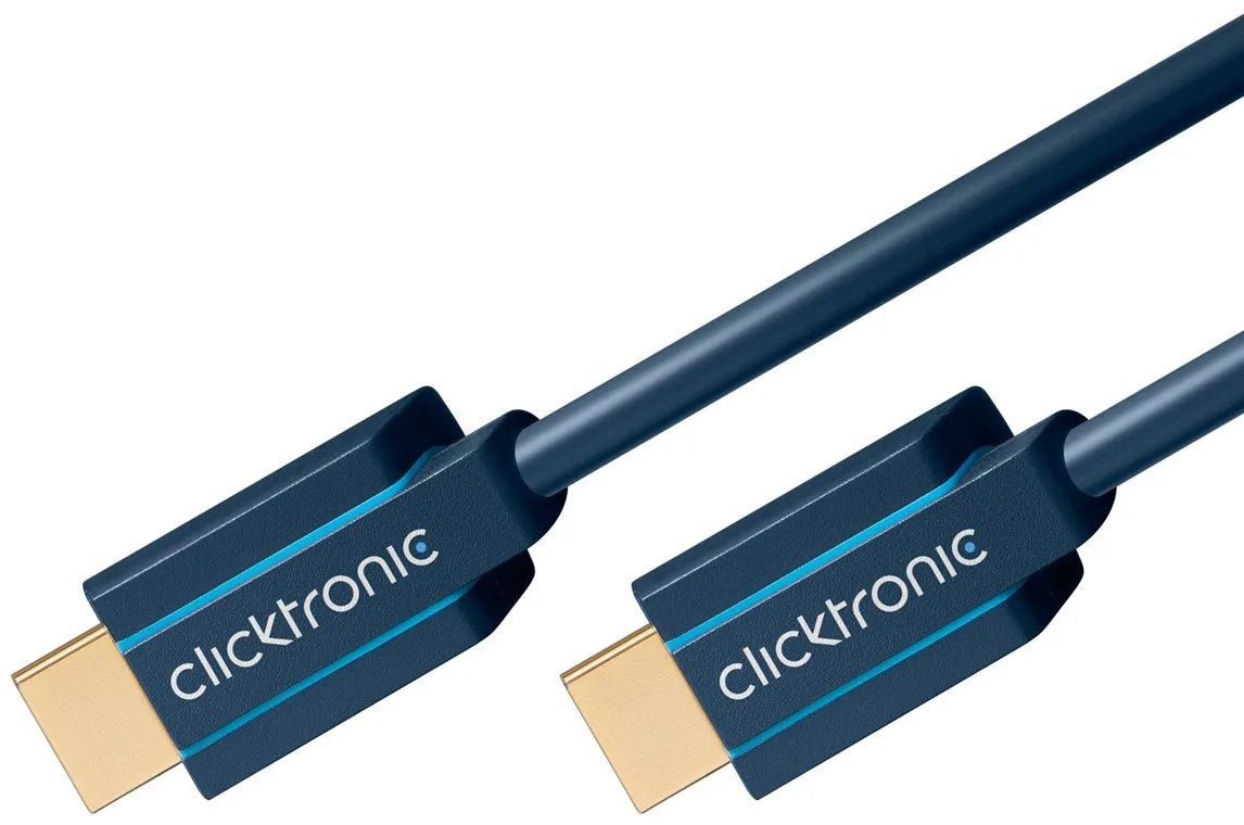 Clicktronic High Speed HDMI, OFC kabelis 4K@60Hz su Ethernet palaikymu 5m - Du HDMI jungčių galai su logotipu