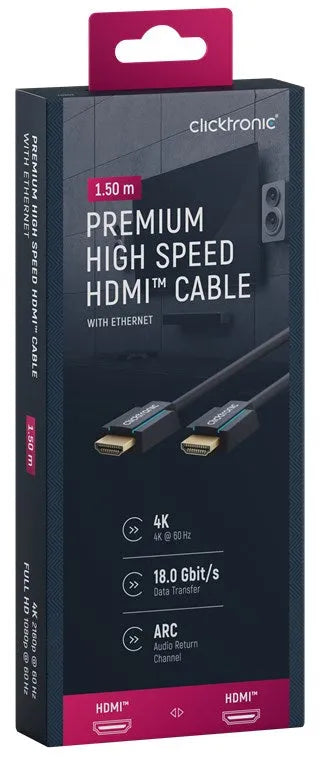 Clicktronic Premium High Speed HDMI™ kabelis su Ethernet