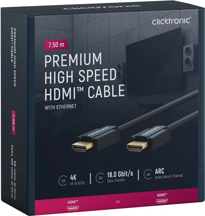 Clicktronic Premium High Speed HDMI™ kabelis su Ethernet