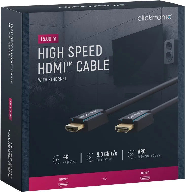 Clicktronic Premium High Speed HDMI™ kabelis su Ethernet