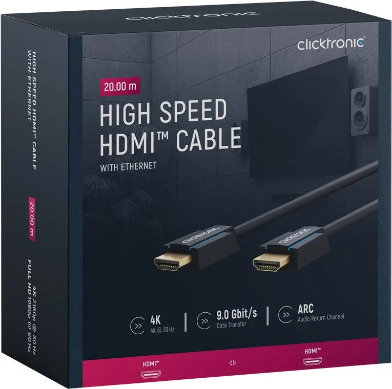Clicktronic Premium High Speed HDMI™ kabelis su Ethernet